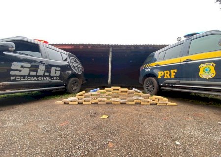 PRF e PC apreendem 50 Kg de cocaína em Anastácio