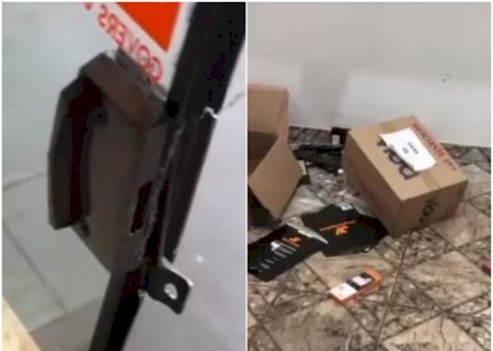 Criminosos arrombam e invadem loja de celular em Nova Andradina; R$ 16 mil foram furtados em mercadorias