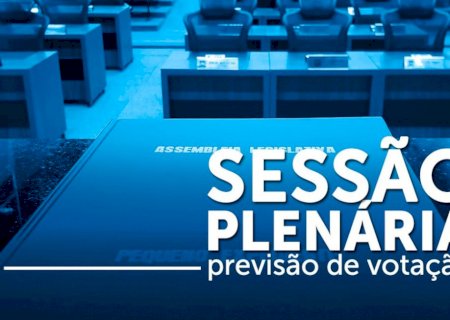 Três projetos estão pautados para a sessão ordinária desta terça-feira