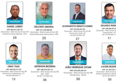 Saiba quem são os oito candidatos ao Governo de Mato Grosso do Sul